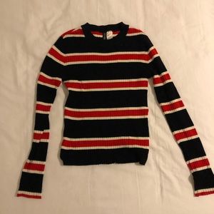 H&M blue and red striped long sleeve
